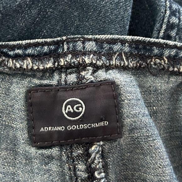 AG Adriano Goldschmied Denim Halter Jumpsuit Women’s L Wide Leg Blue 100% Cotton - Picture 4 of 10